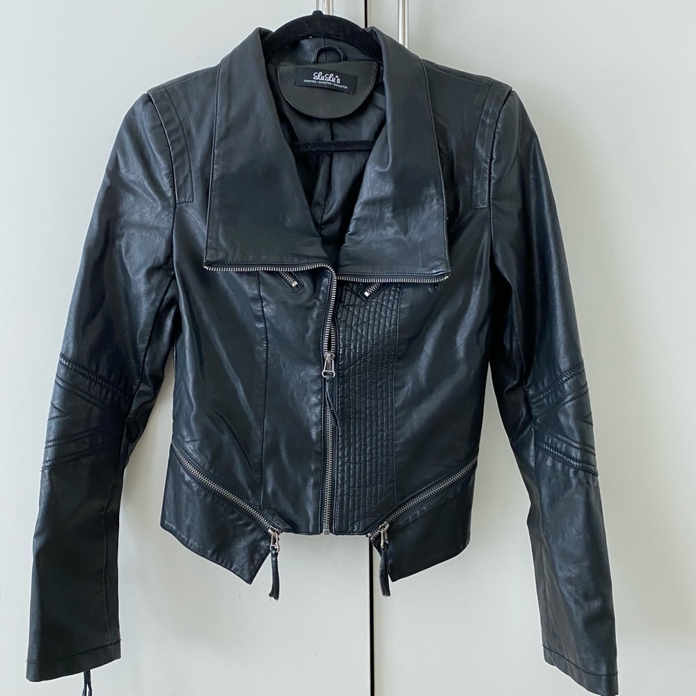 Up on a Tuesday Black Vegan Leather Jacket